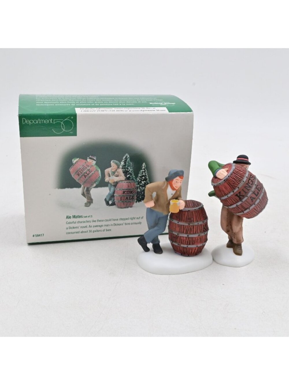 Department 56 Ale Mates 58417 Dickens Village Christmas Figurine Set of 2 Boxed